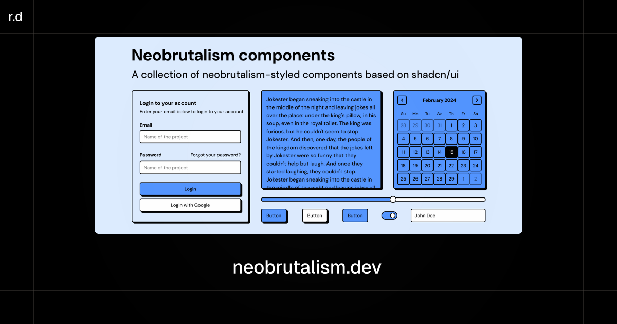 Neobrutalism components registry preview