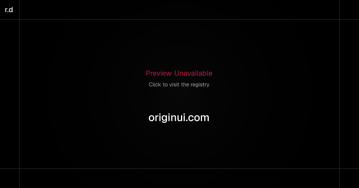 Origin UI registry preview