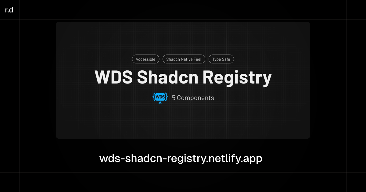 WDS Shadcn Registry registry preview